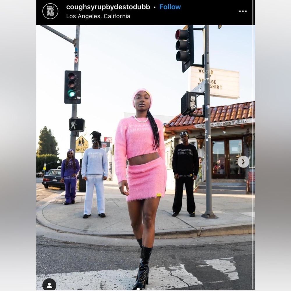 ALOCS That’s A Awful Lot Of Cough Syrup Pink Mohair Skirt